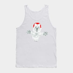 Jumping quokka with a Xmas Hat! Tank Top